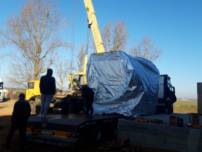 Разгрузка и перемещение пружинонавивочного станка в г.Бобруйске весом 36 тонн
