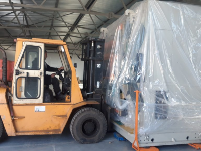 Разгрузка и перемещение пружинонавивочного станка в г.Бобруйске весом 36 тонн